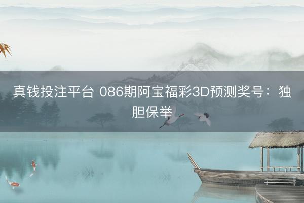 真钱投注平台 086期阿宝福彩3D预测奖号：独胆保举
