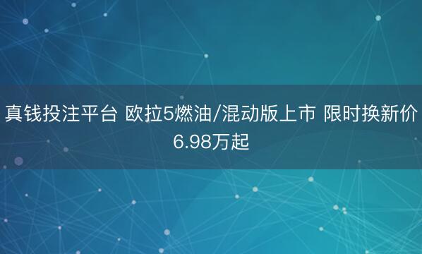 真钱投注平台 欧拉5燃油/混动版上市 限时换新价6.98万起